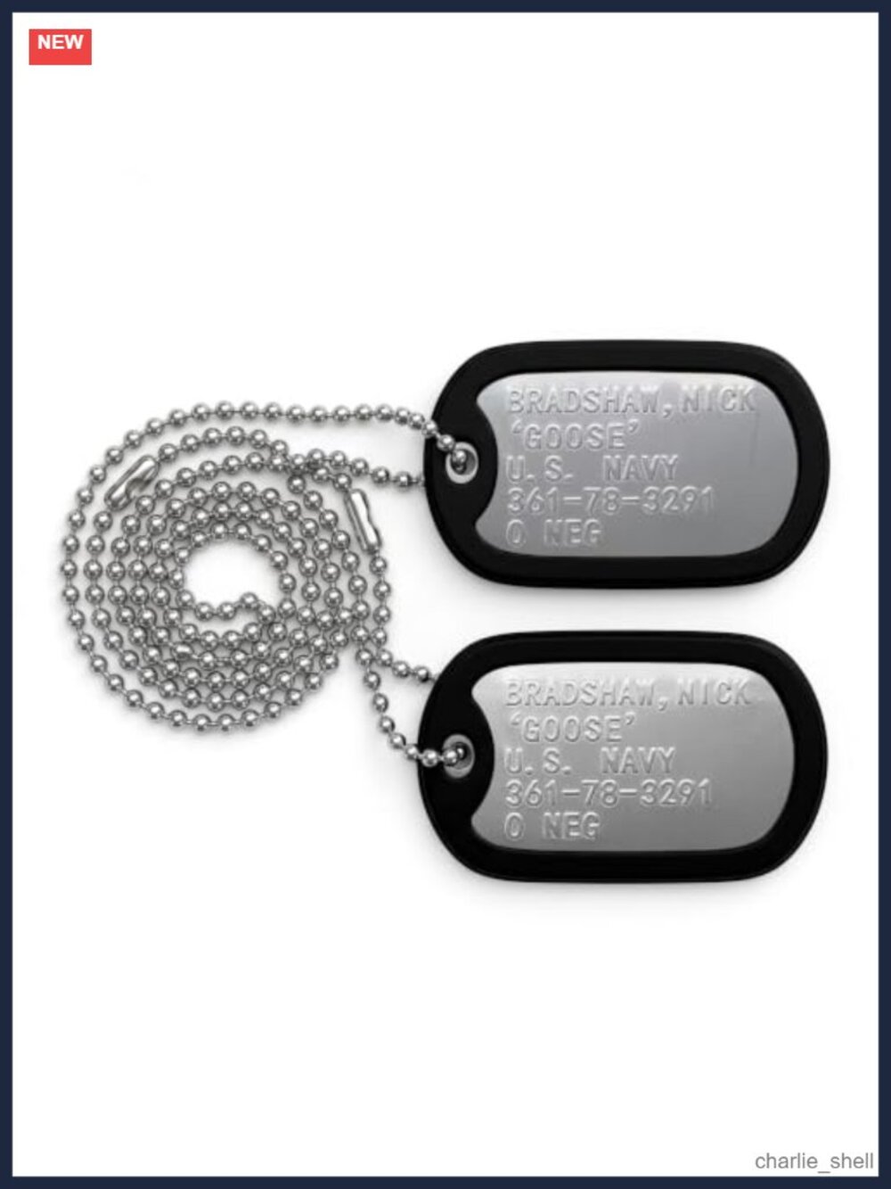 Stainless Steel Military Dog Tag Necklace Set Pre-Stamped ID Plates Silencers